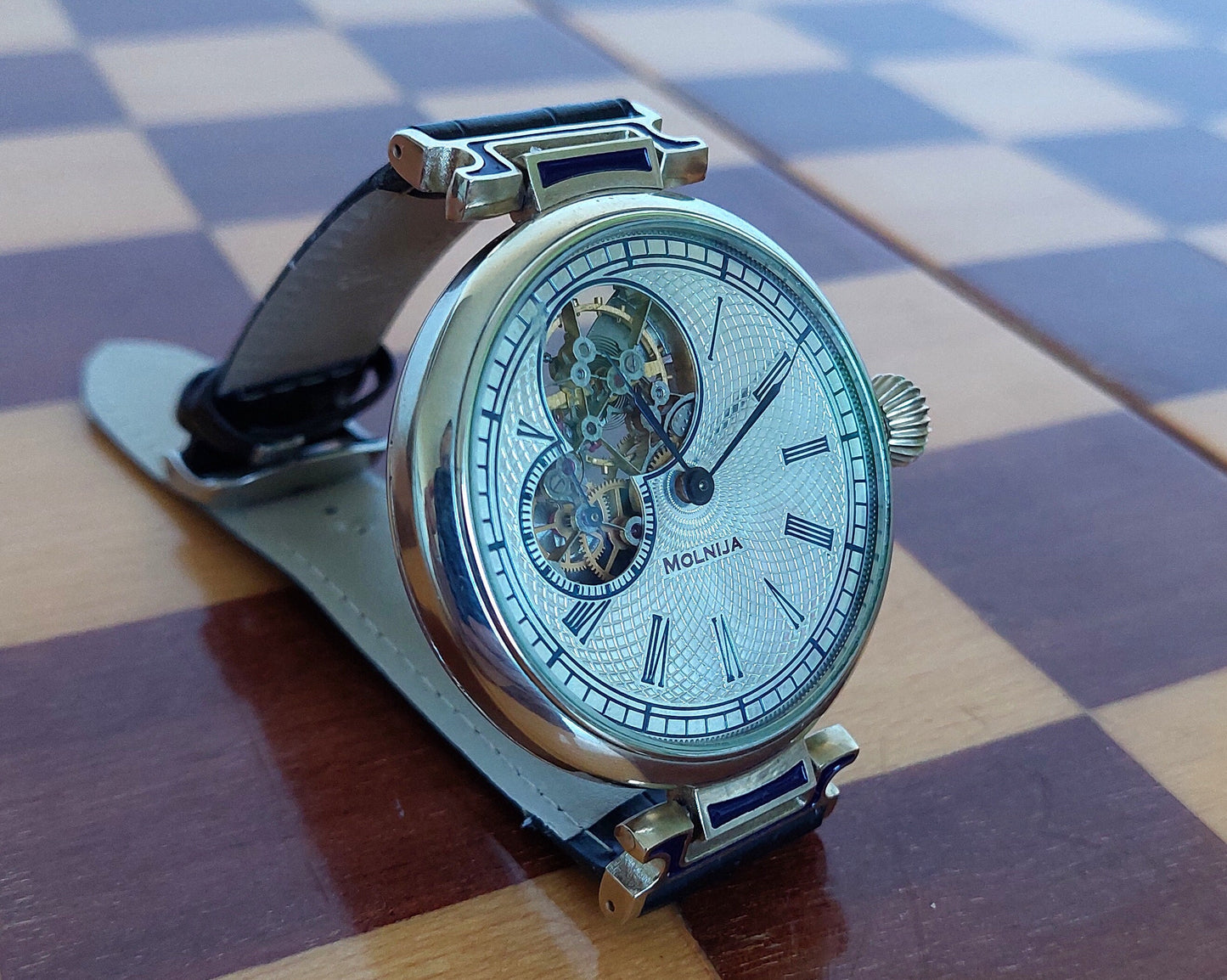 Soviet watch "Molnija"- "Open Balance watch"