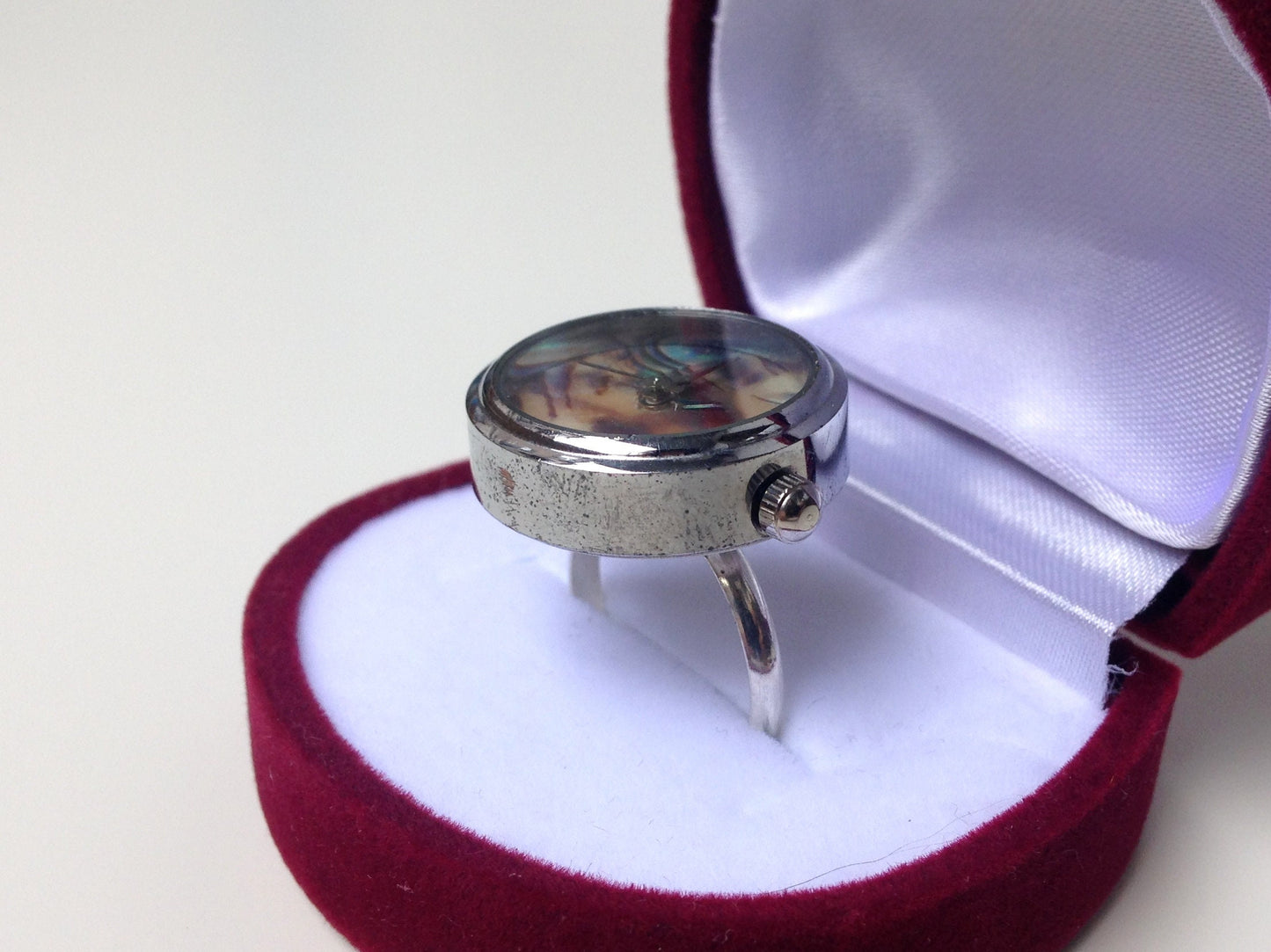 Stone watch, Pearl watch, Silver ring watch , Silver plated Ring, Pearl ring watch,