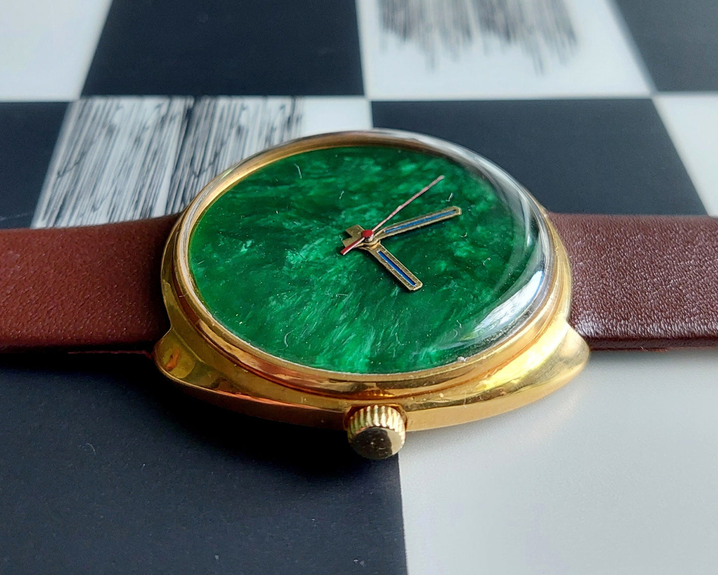 Soviet watch "Raketa" - Malachite watch, Green watch