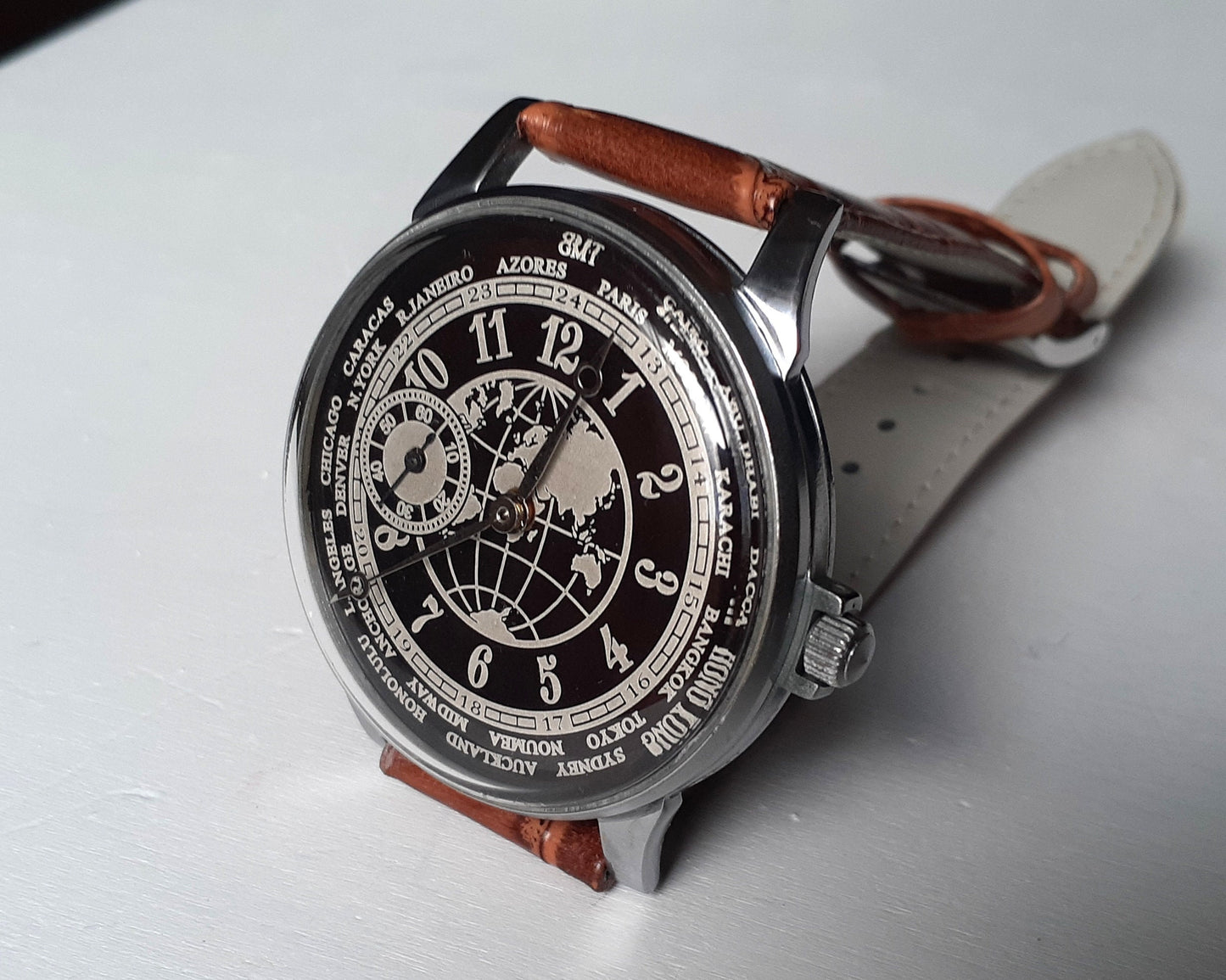 Soviet watch "Molnija" - Cities of the World, Vintage Watch ,Pocket watch, Ukraine watch, molnija wristwatch