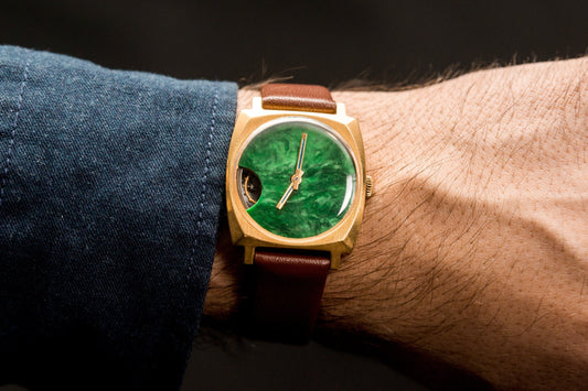 Soviet watch "Pobeda" - Malachite watch - open balance watch