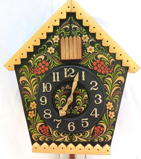 Vintage Cuckoo Clock , Soviet clock, Alarm clock with cuckoo