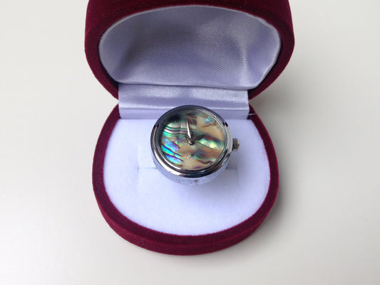 Stone watch, Pearl watch, Silver ring watch , Silver plated Ring, Pearl ring watch,