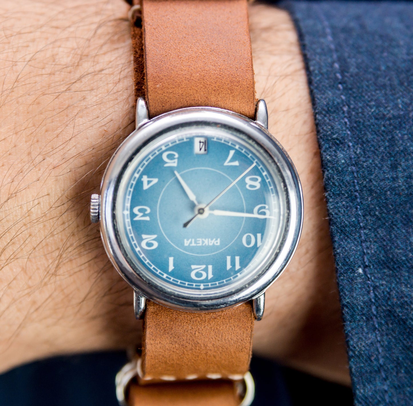 Soviet watch - "Raketa" , Vintage Watch, blue watch