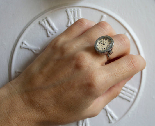 Watch ring "Chaika", Vintage ring watch ,Soviet watch, ladies watch  montre femme