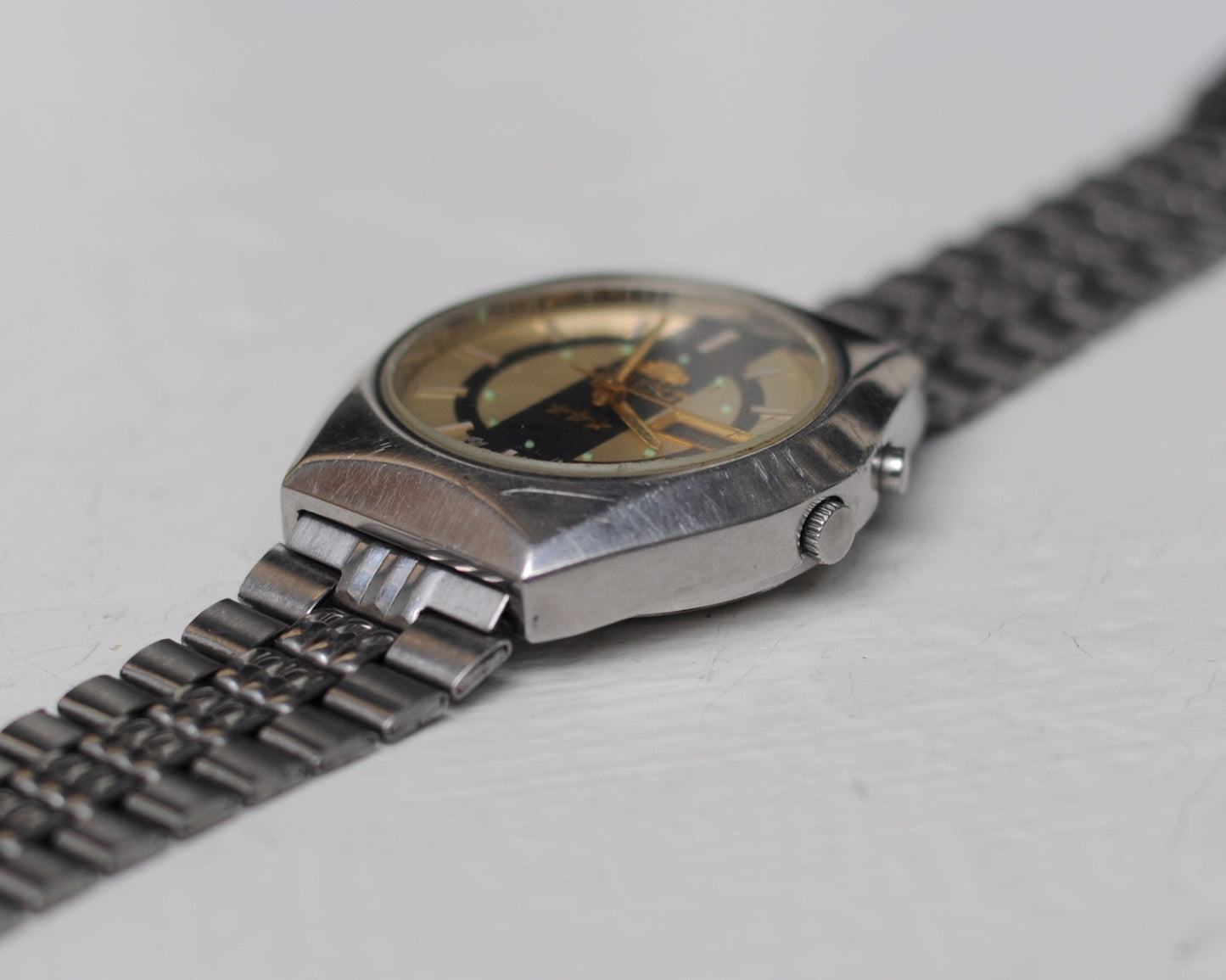 Orient watch, Vintage watch , Japan watch ,Mens watch ,Automatic watch, steel watch, classic watch, white watch, minimalwatch
