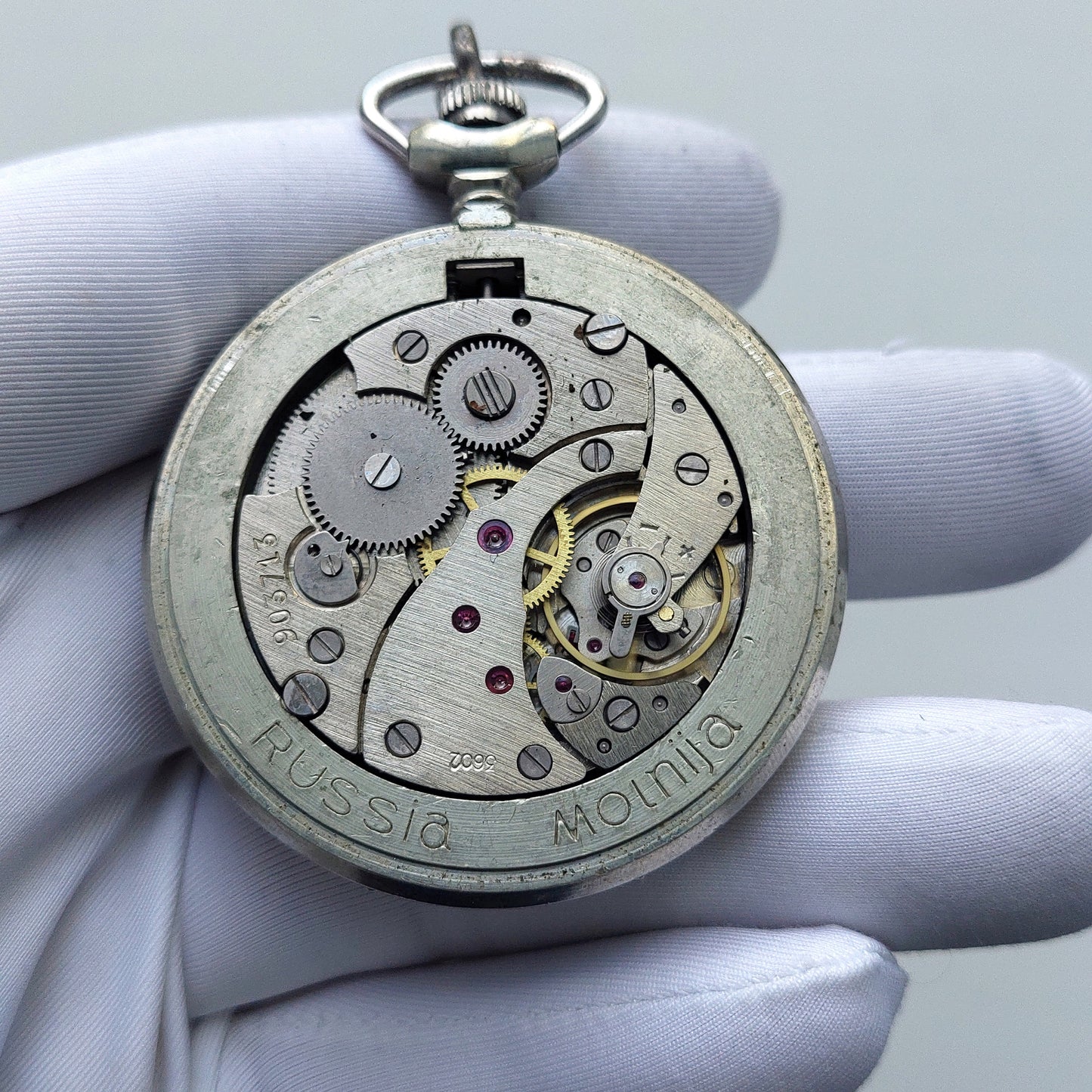 Soviet watch - "Molnija", Saint George and the Two-headed eagle ,vintage pocket watch