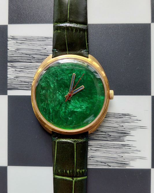 Soviet watch "Raketa" - Malachite watch, Green watch