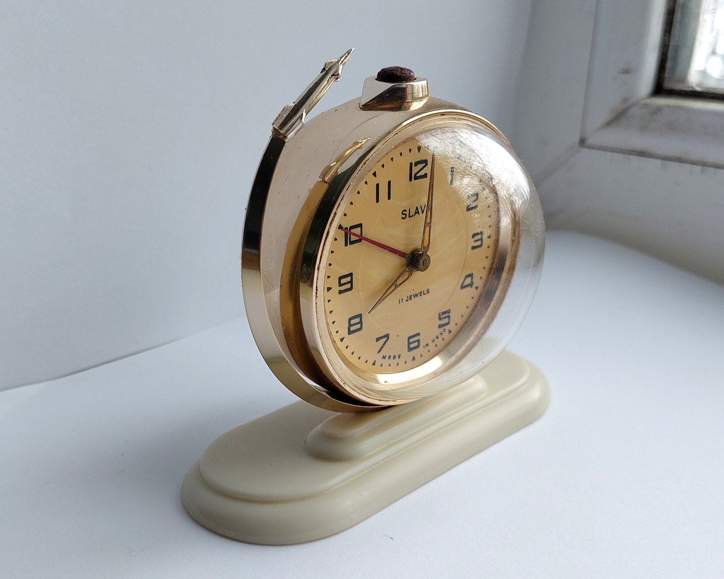 Vintage alarm clock "Earth" ,Soviet clock, Earth clock , Mechanical clock , space flight clock ,