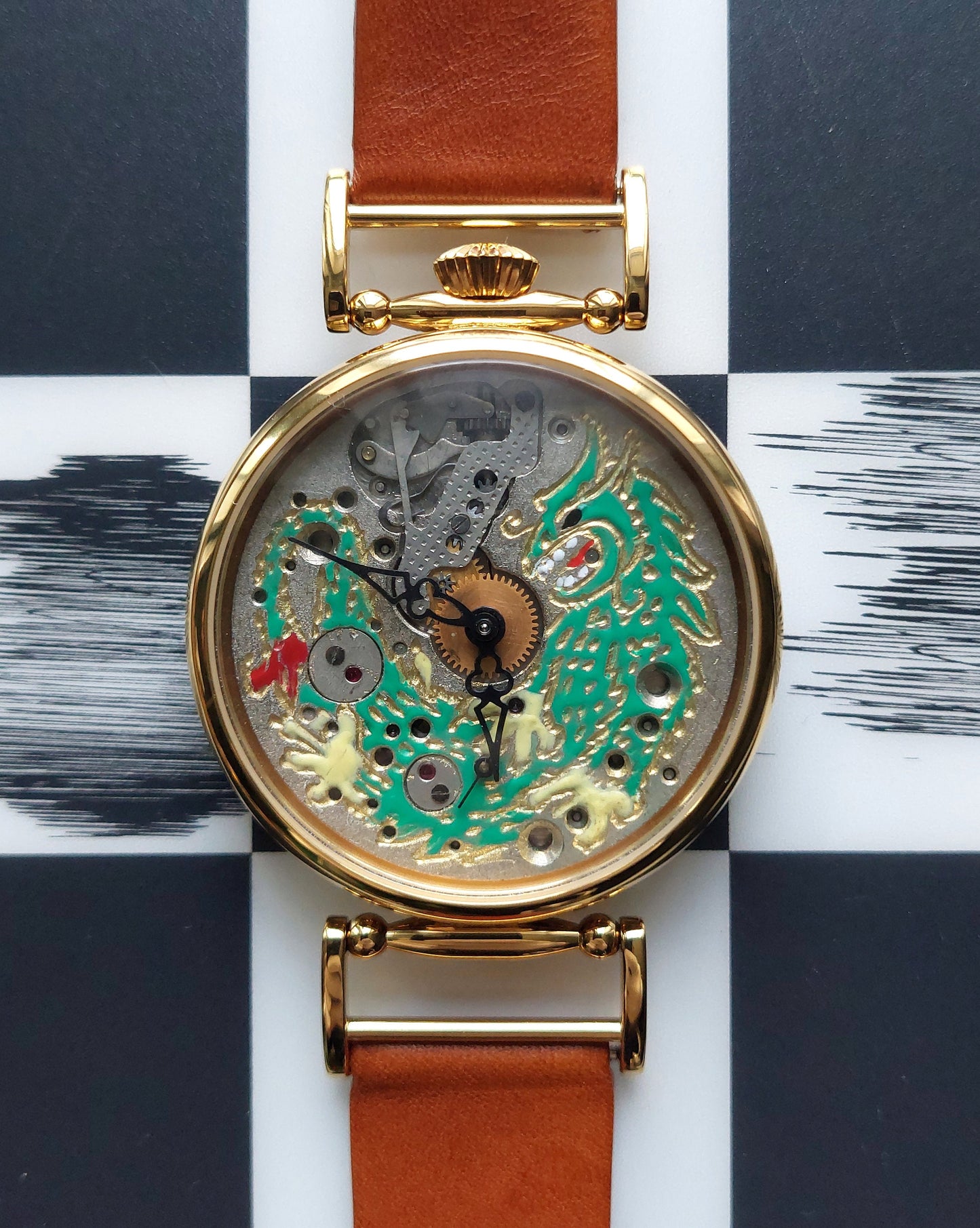 Soviet watch "Molnija"- Dragon watch, Engraved watch, Personalized watch