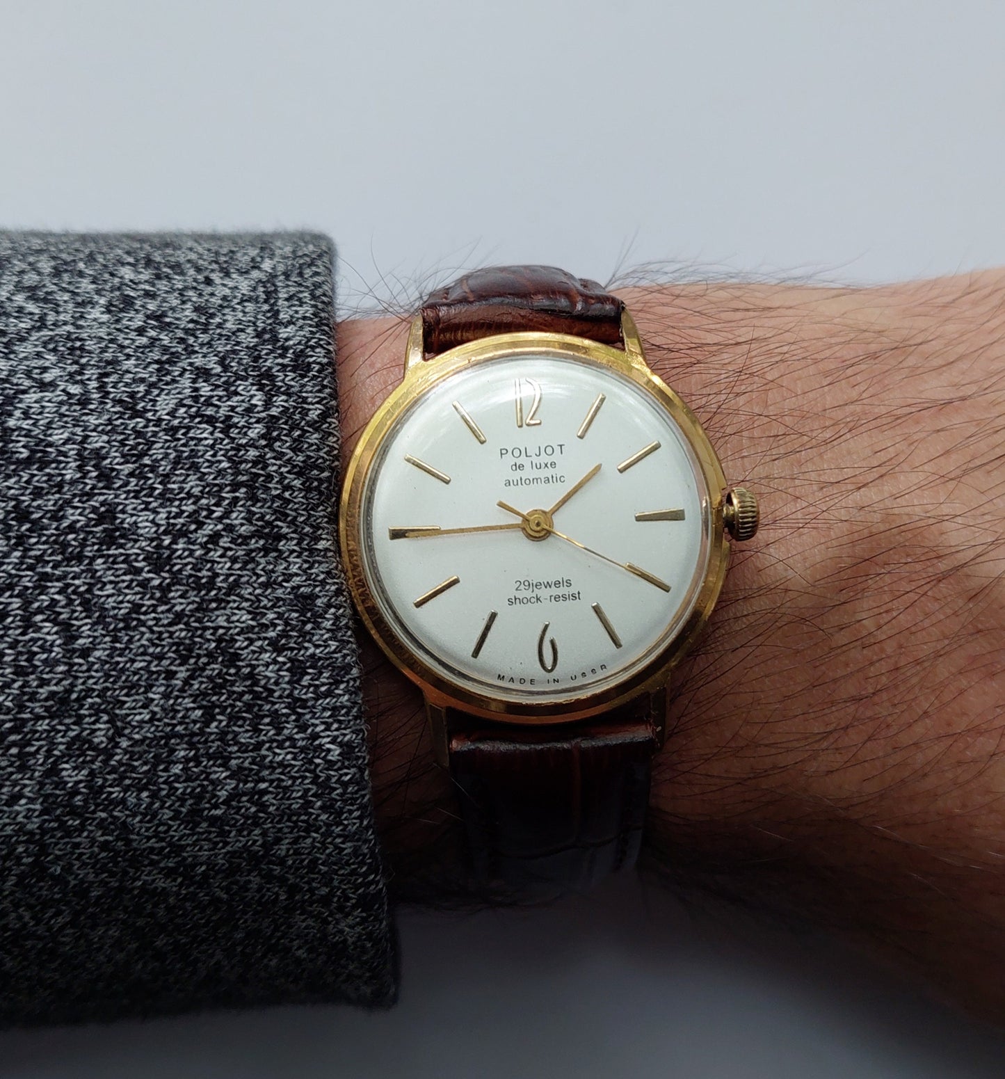 Gold plated watch "Poljot" , Automatic Watch, Soviet watch