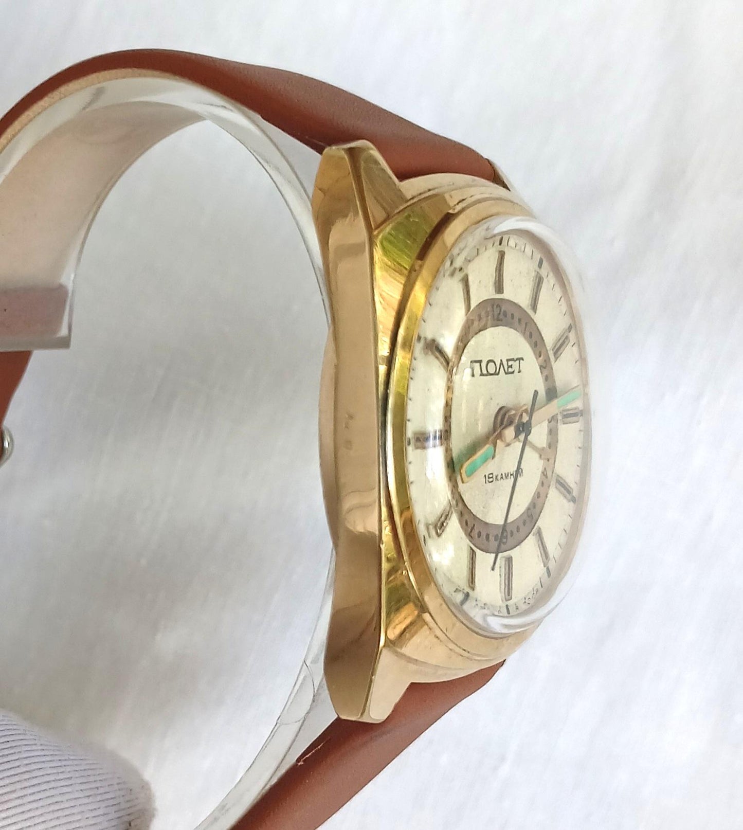 Rare watch "Poljot", Soviet watch, Signal watch, Alarm watch , gold plated watch ,Ukraine watch ,Mens watch ,Mechanical watch