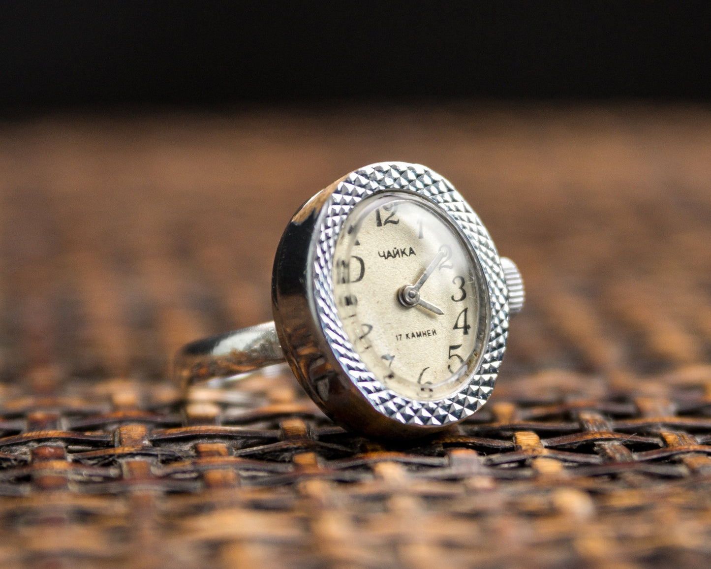 Watch ring "Chaika", Vintage ring watch ,Soviet watch, ladies watch  montre femme