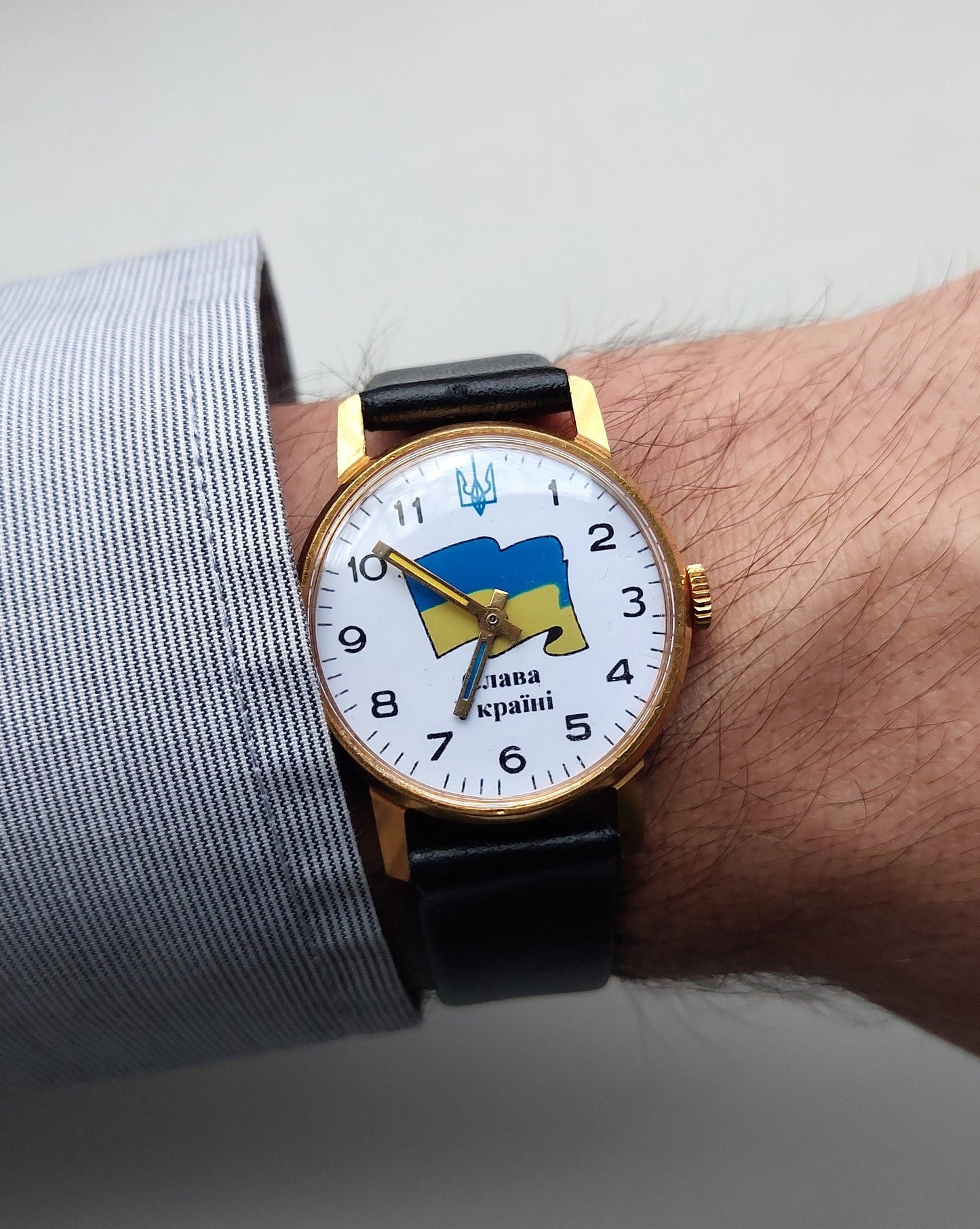 Vintage watch "Слава Україні" "Glory to Ukraine", Stand with Ukraine ,Ukraine art  ,Ukraine watch ,Ukrainian flag ,Support Ukraine