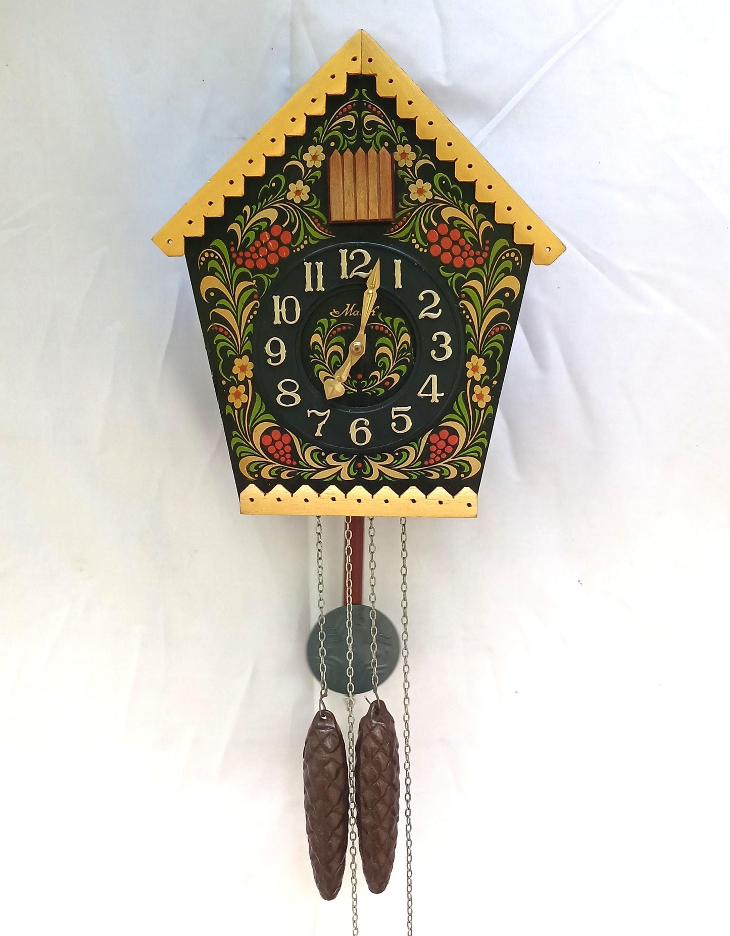 Vintage Cuckoo Clock , Soviet clock, Alarm clock with cuckoo