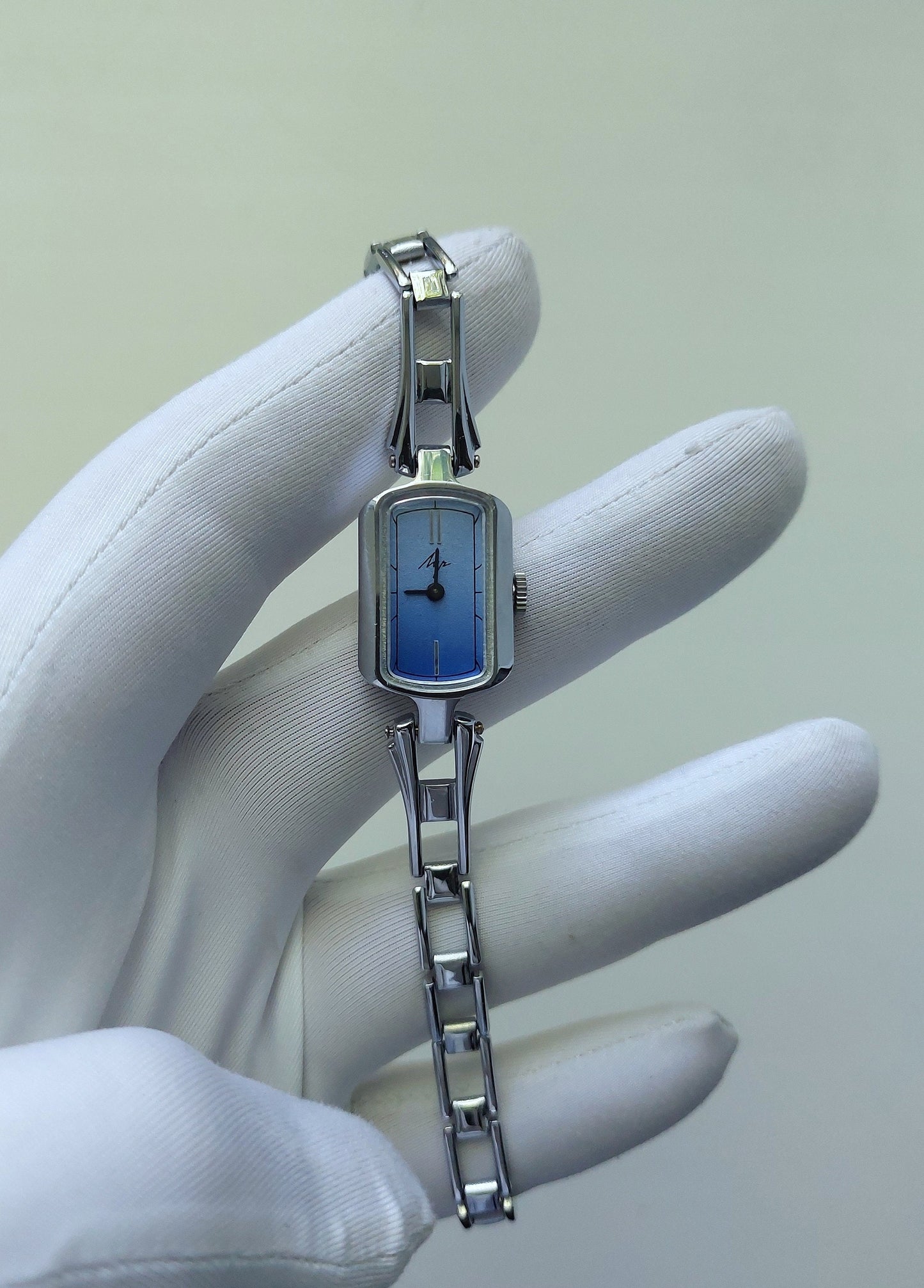 New watch "Luch" with box and papers , Vintage Watch ,Womens watch ,silver watch , Mechanical watch