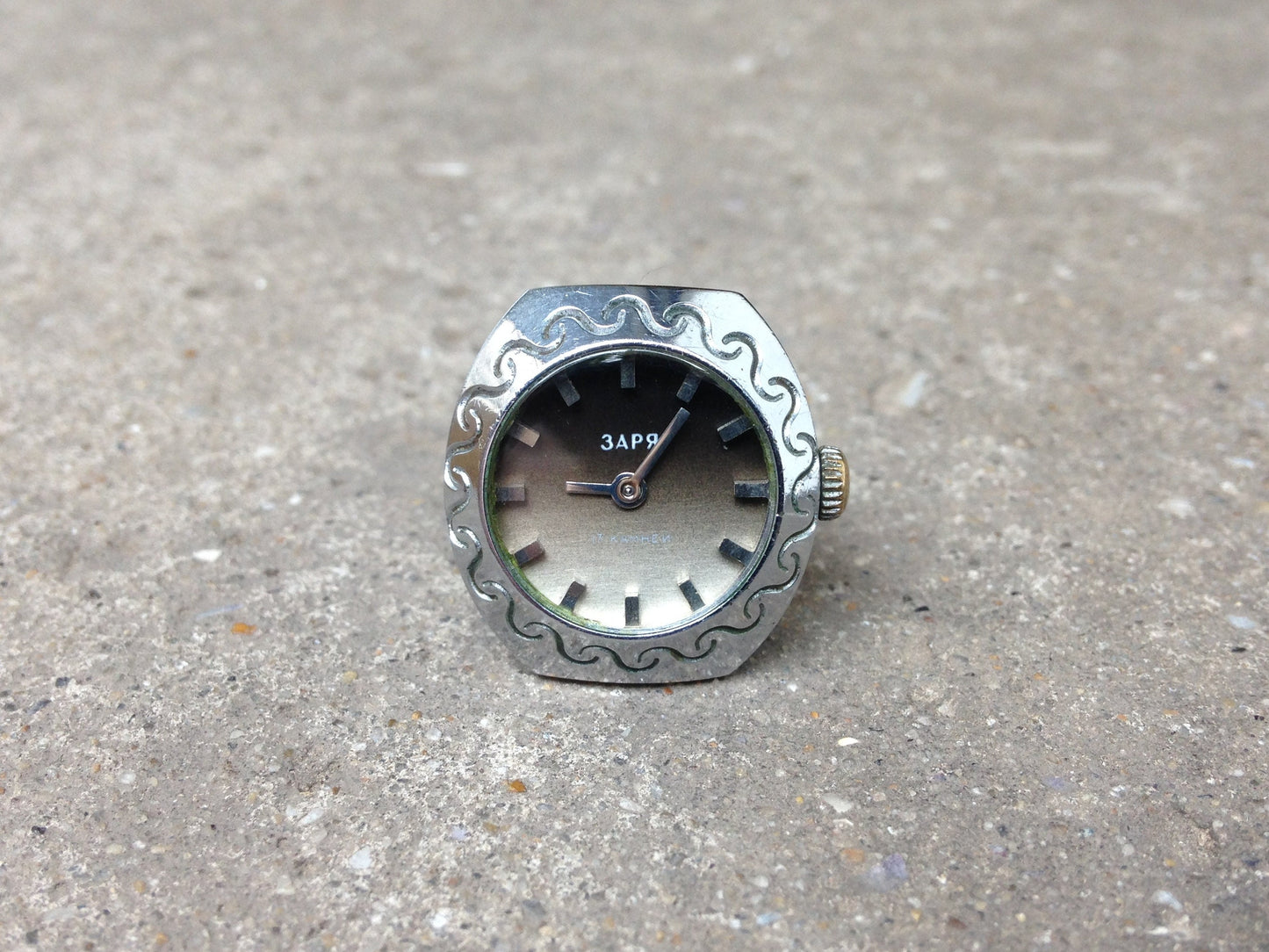 Silver Ring watch, Soviet watch ring, Vintage ring watch, finger ring watch, Ukraine watch , Mechanical watch