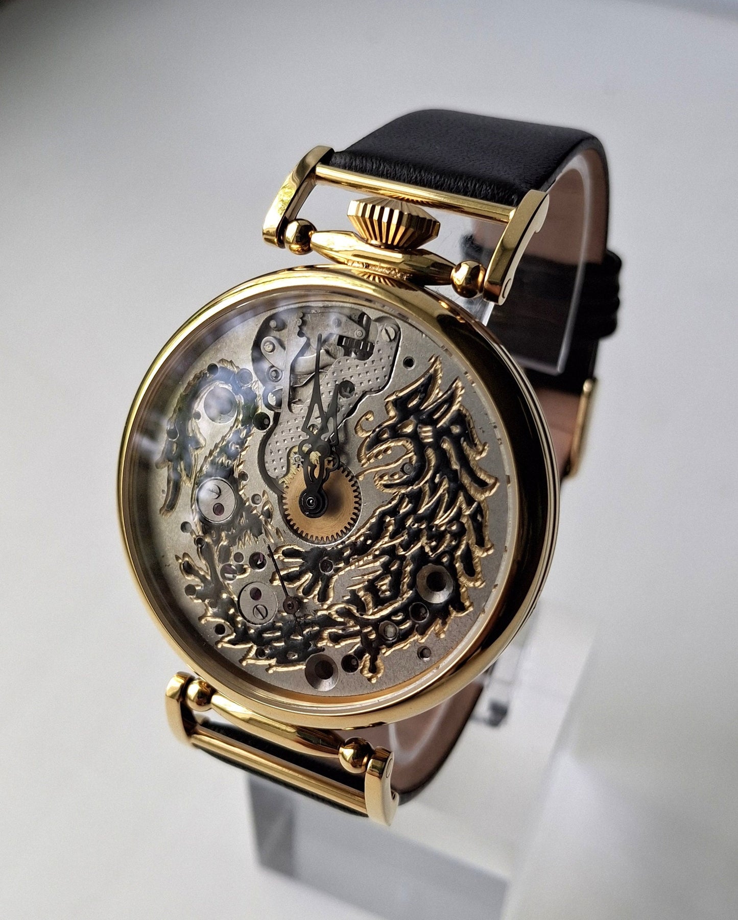 Soviet watch "Molnija"- Dragon watch, Engraved watch, Personalized watch