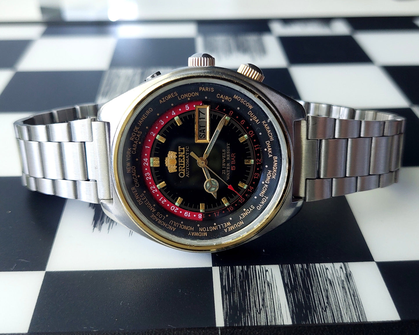 Vintage watch "Orient", gmt watch ,Japan watch ,Mens watch ,Mechanical watch, Orient Watch ,  Automatic watch