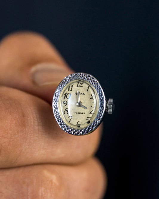 Watch ring "Chaika", Vintage ring watch ,Soviet watch, ladies watch  montre femme