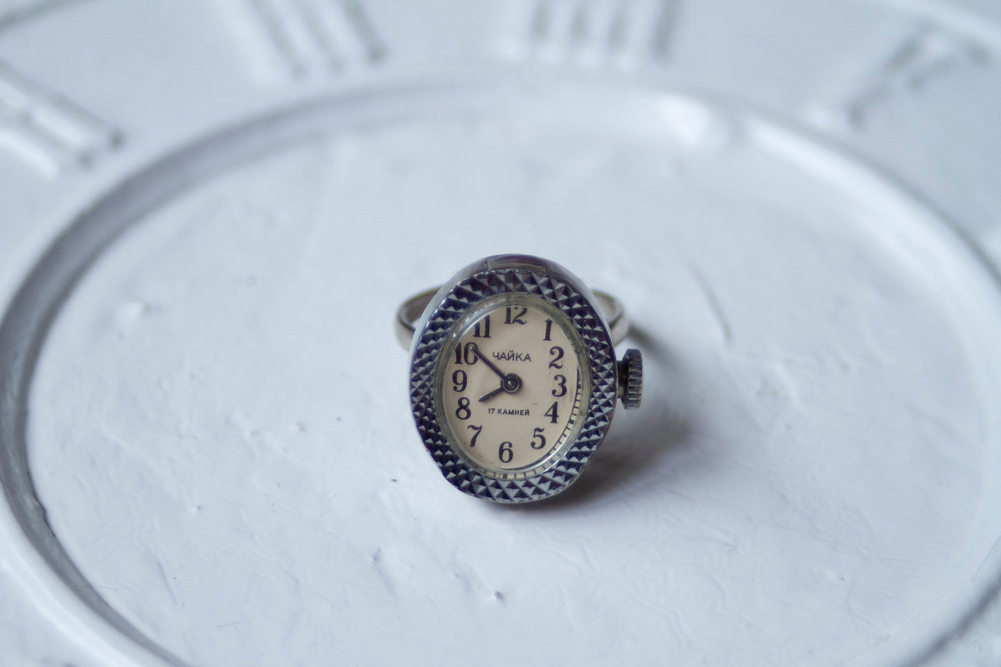 Watch ring "Chaika", Vintage ring watch ,Soviet watch, ladies watch  montre femme