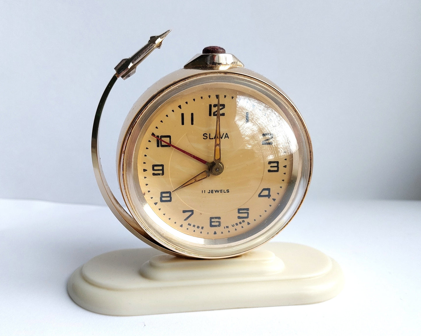 Vintage alarm clock "Earth" ,Soviet clock, Earth clock , Mechanical clock , space flight clock ,
