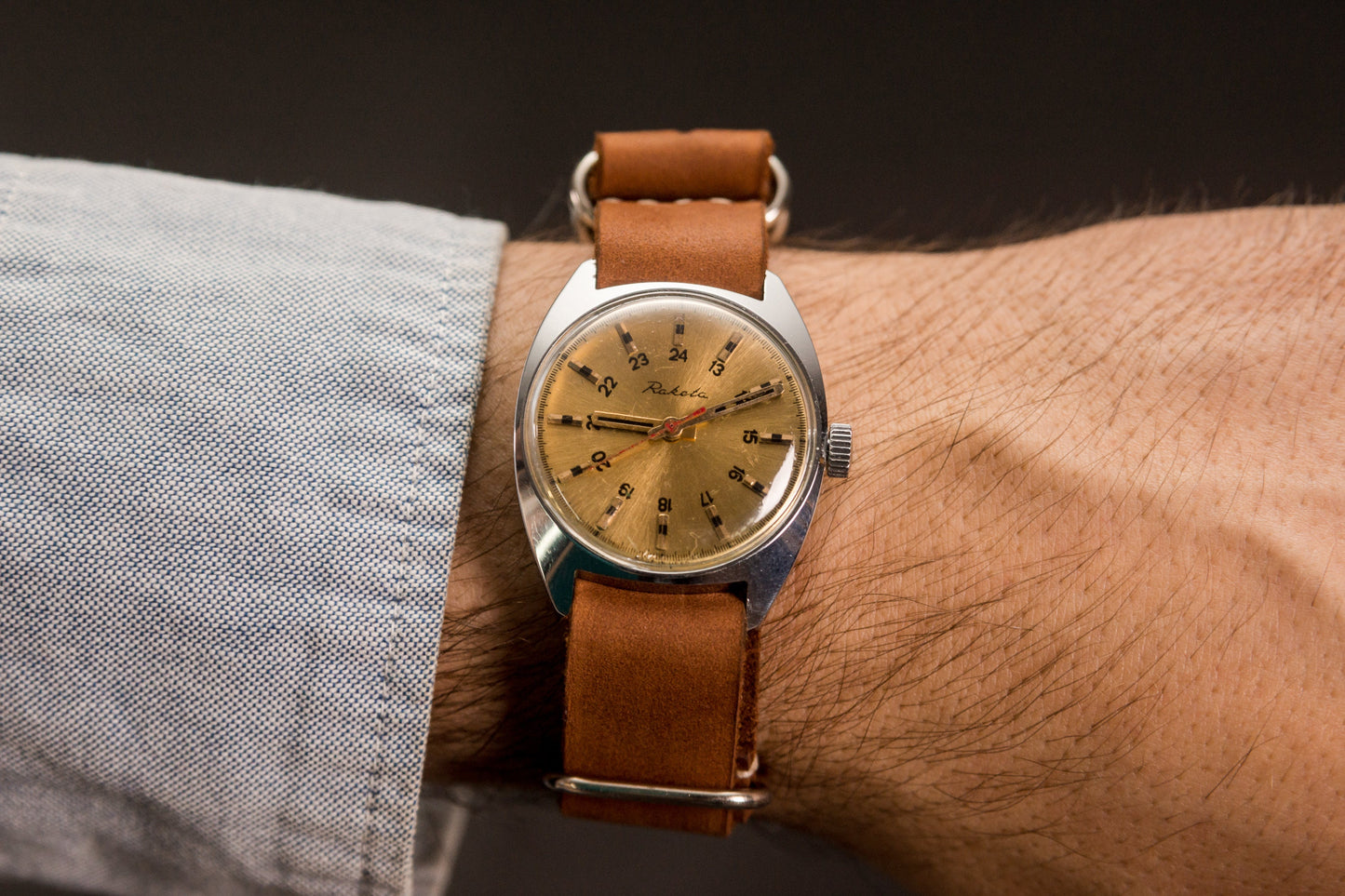 Soviet watch "Raketa", 24 Hours watch, Mens Watch , Vintage Watch ,Ukraine watch, boyfriends watch