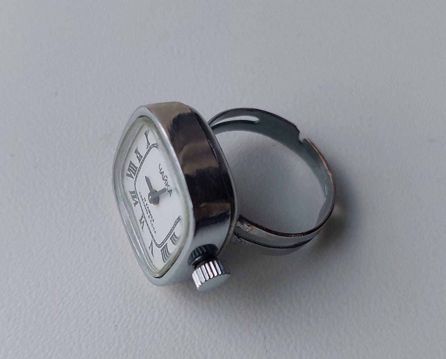 Watch ring "Chaika" ,Soviet watch ,Sterling Silver Ring watch