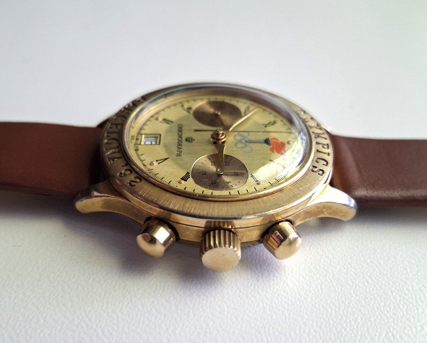 Chronograph "Poljot", Soviet watch Vintage Watch Gilded Watch Ukraine watch Mens watch Mechanical watch  watch, air force watch