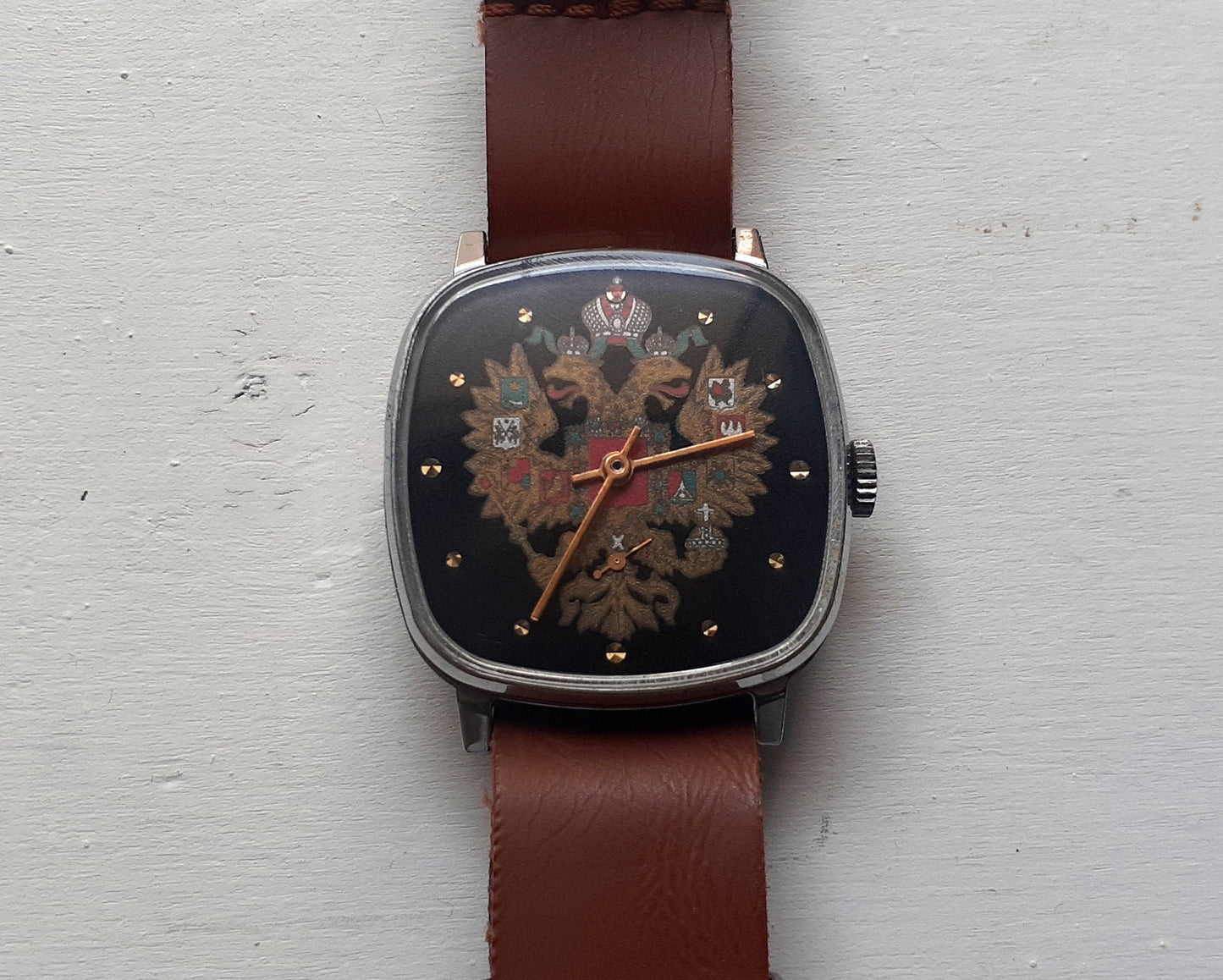 Soviet watch "Pobeda" , Two-headed eagle watch, Ukraine watch-Mens watch -Mechanical watch- men's wristwatch working