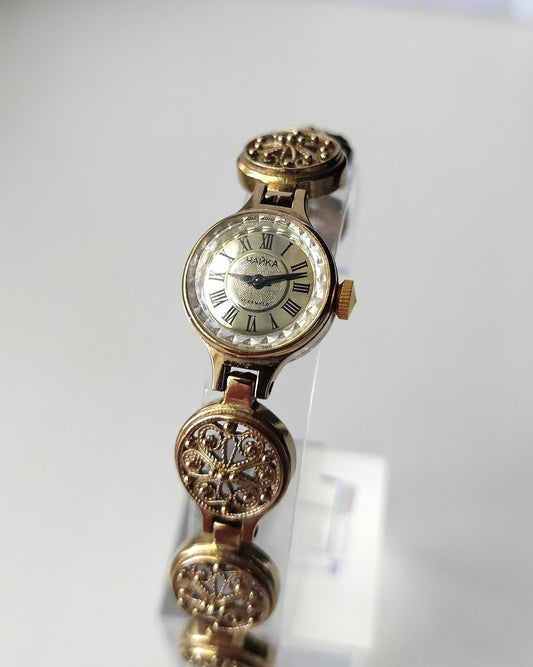 Soviet watch beautiful gold plated bracelet , watch "Chaika" , Vintage Watch  ,Womens watch , Mechanical watch