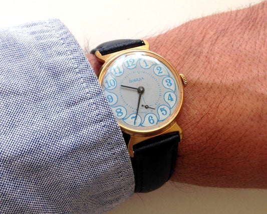 Soviet watch "Pobeda" ,Vintage Watch ,Gold Plated watch, Men's watch, Ukraine watch, Soviet watch ,Mens watch,