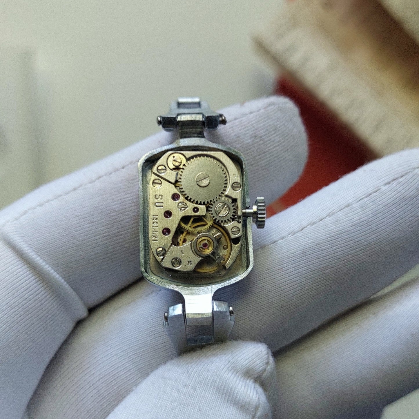 New watch "Luch" with box and papers , Vintage Watch ,Womens watch ,silver watch , Mechanical watch