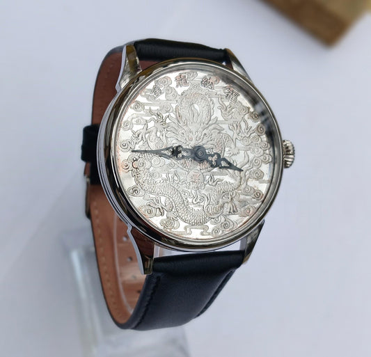 Soviet watch "Molnija"- Dragon watch, Engraved watch, Personalized watch, Coin watch