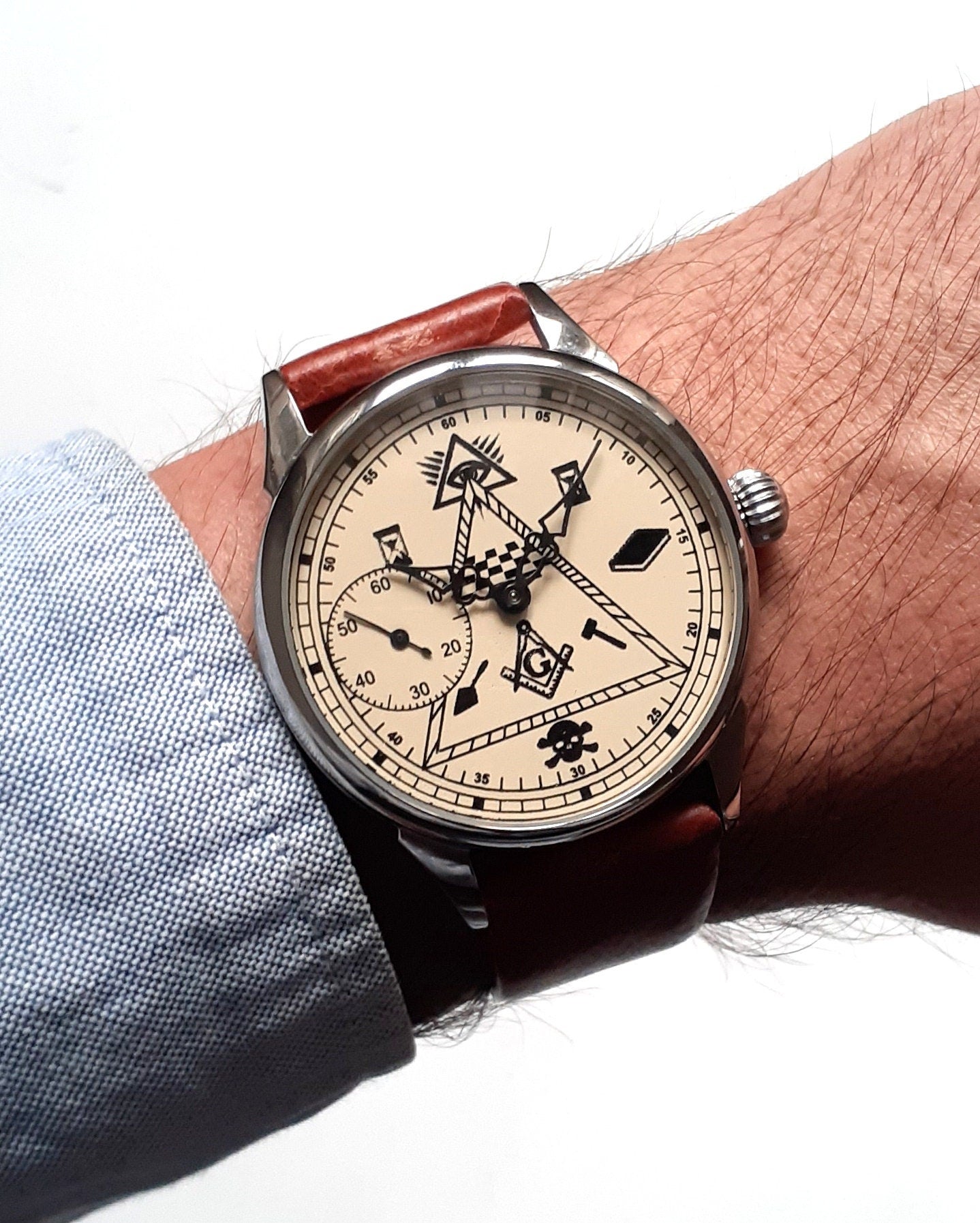 Masonic watch ,Soviet watch "Molnija", Vintage Watch ,Pocket watch, Ukraine watch