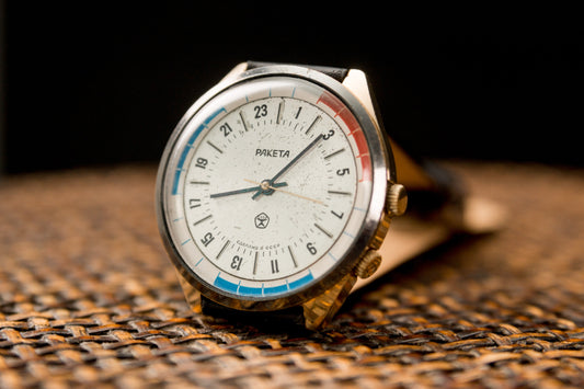 Soviet watch "Raketa" , 24 hours watch, Mens watch,classic watch,  Ukraine watch, Vintage Watch ,Mens watch, boyfriends watch, violet Watch