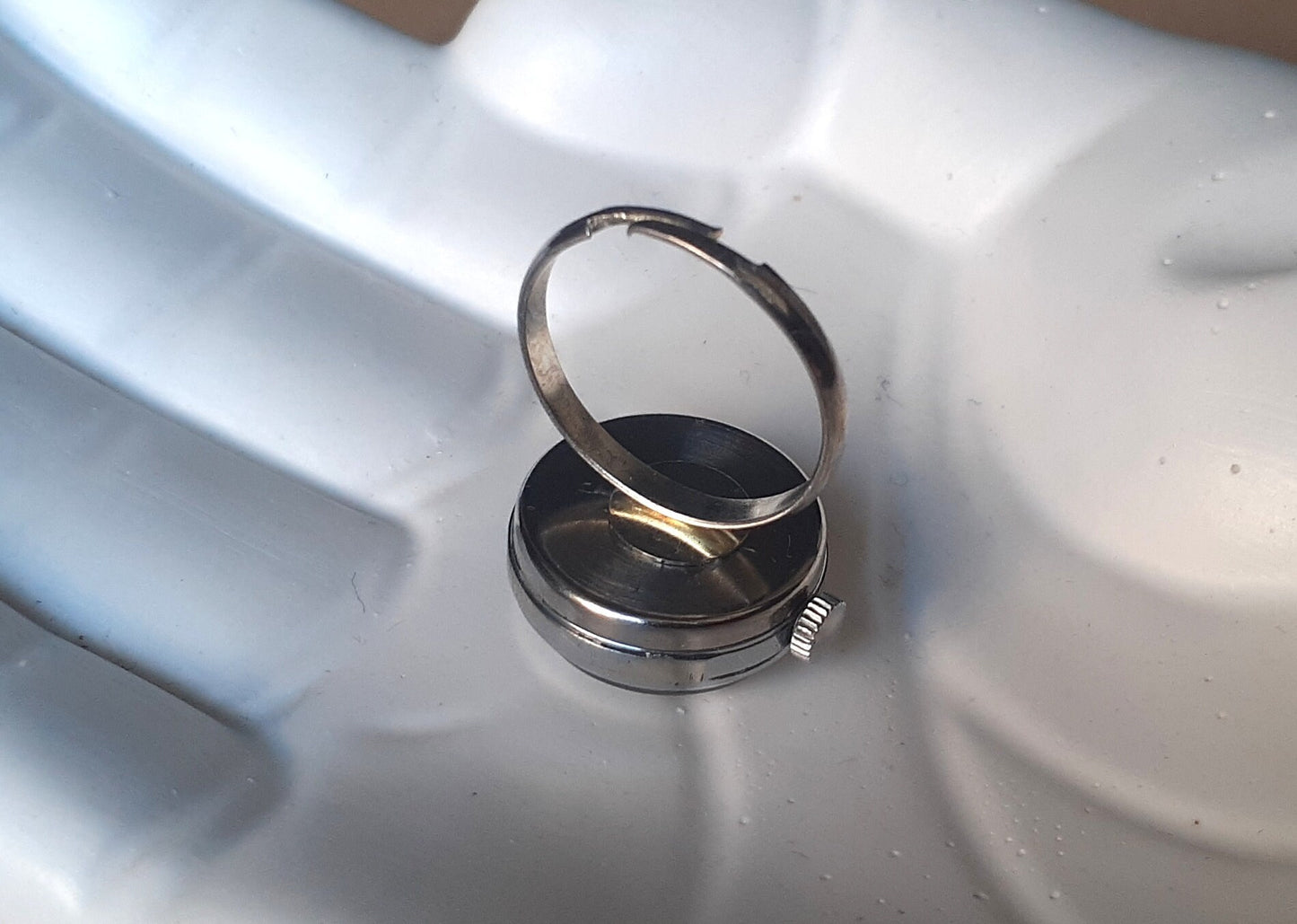 Watch ring "Chaika" ,Soviet watch ,Sterling Silver Ring watch