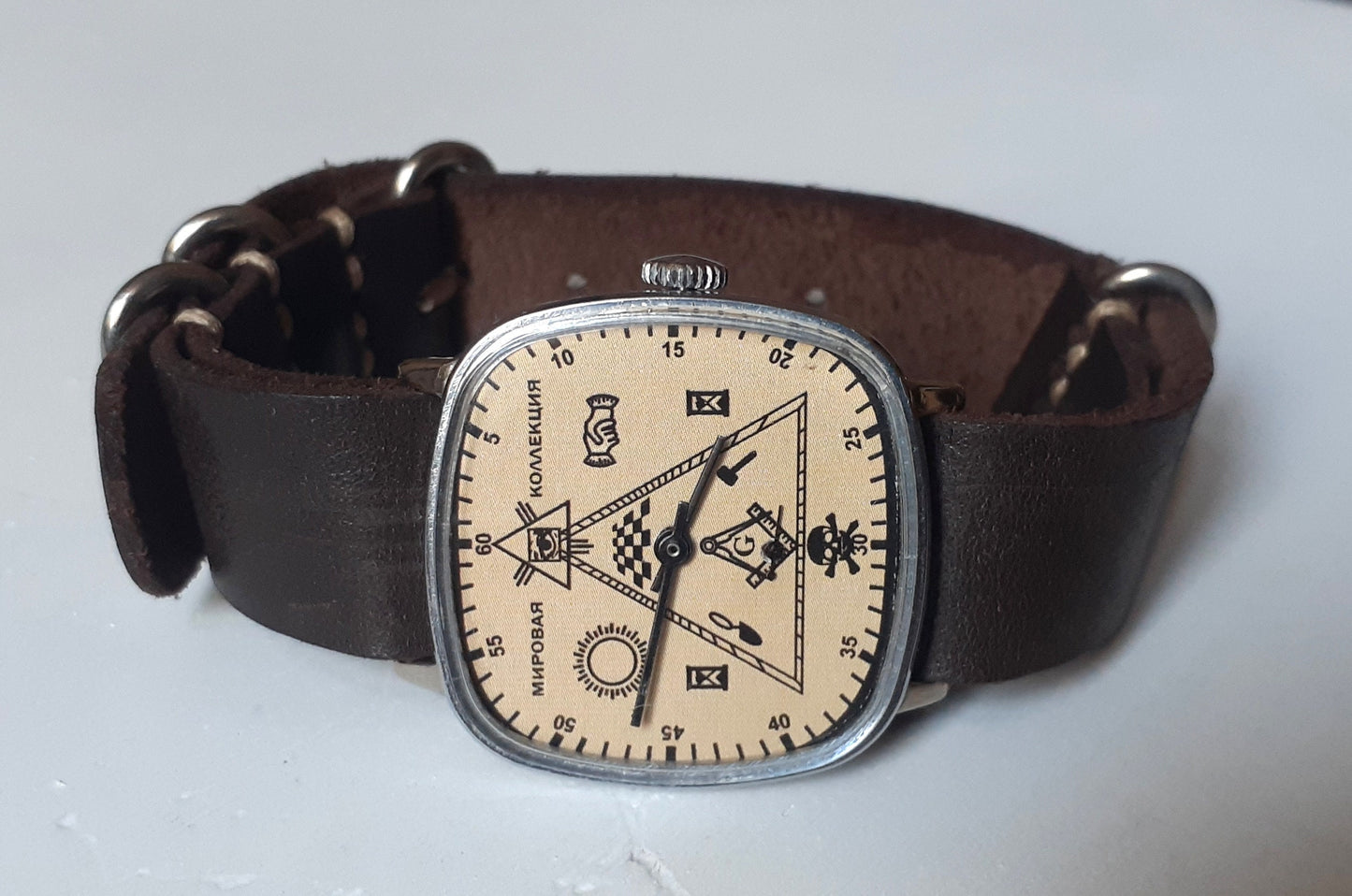 Masonic watch, Soviet watch "Signs of Masons" , Ukraine watch, Vintage Watch ,Mens watch