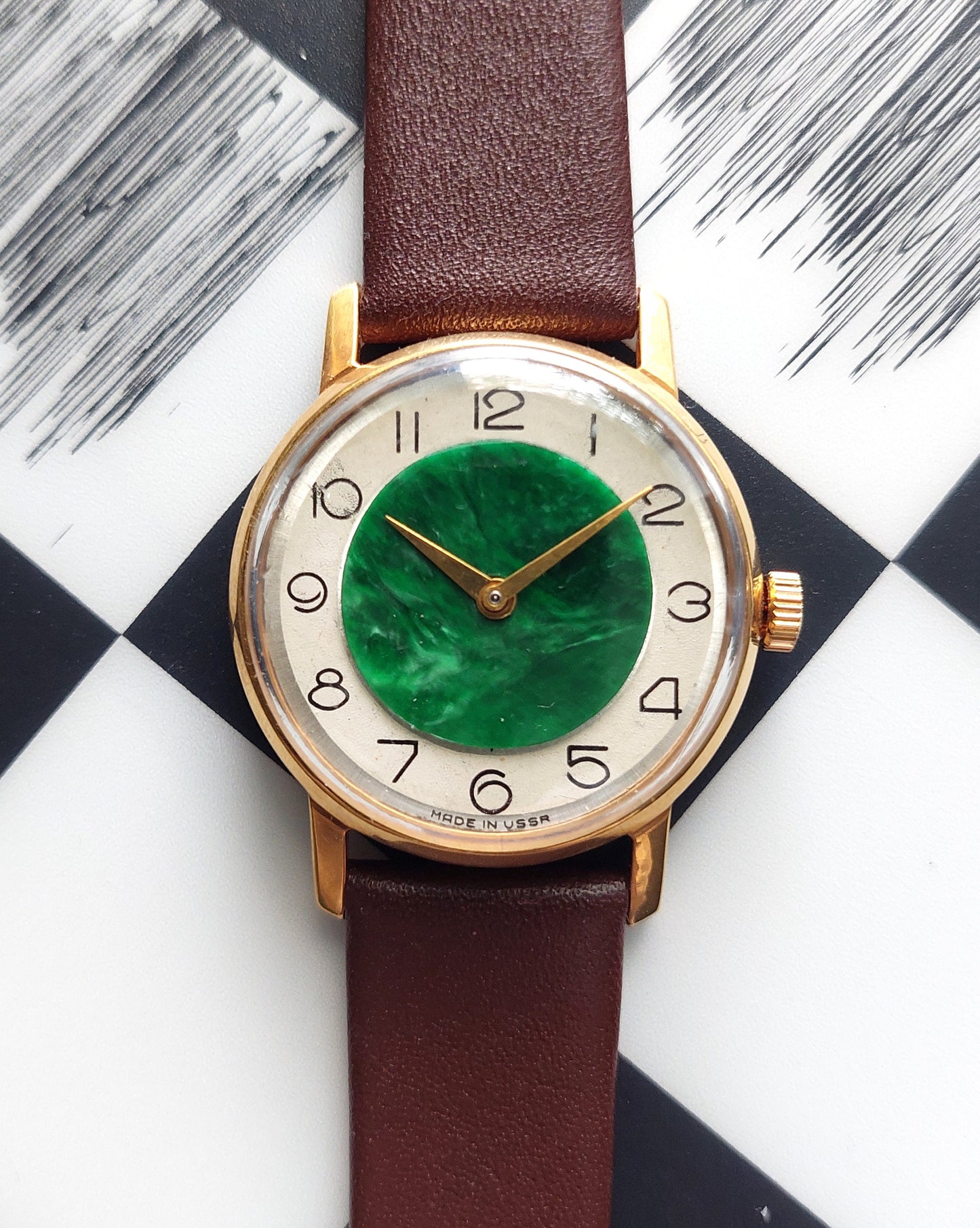 Soviet watch "Pobeda" - Malachite watch
