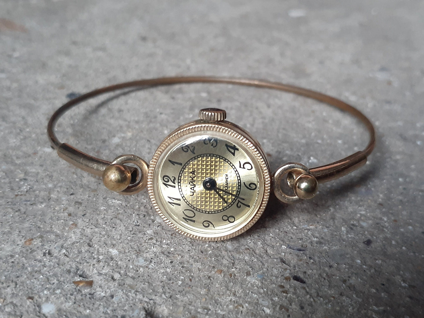 Soviet watch "Chaika" with beautiful bracelet , Vintage Watch  ,Womens watch ,gold watch , Mechanical watch