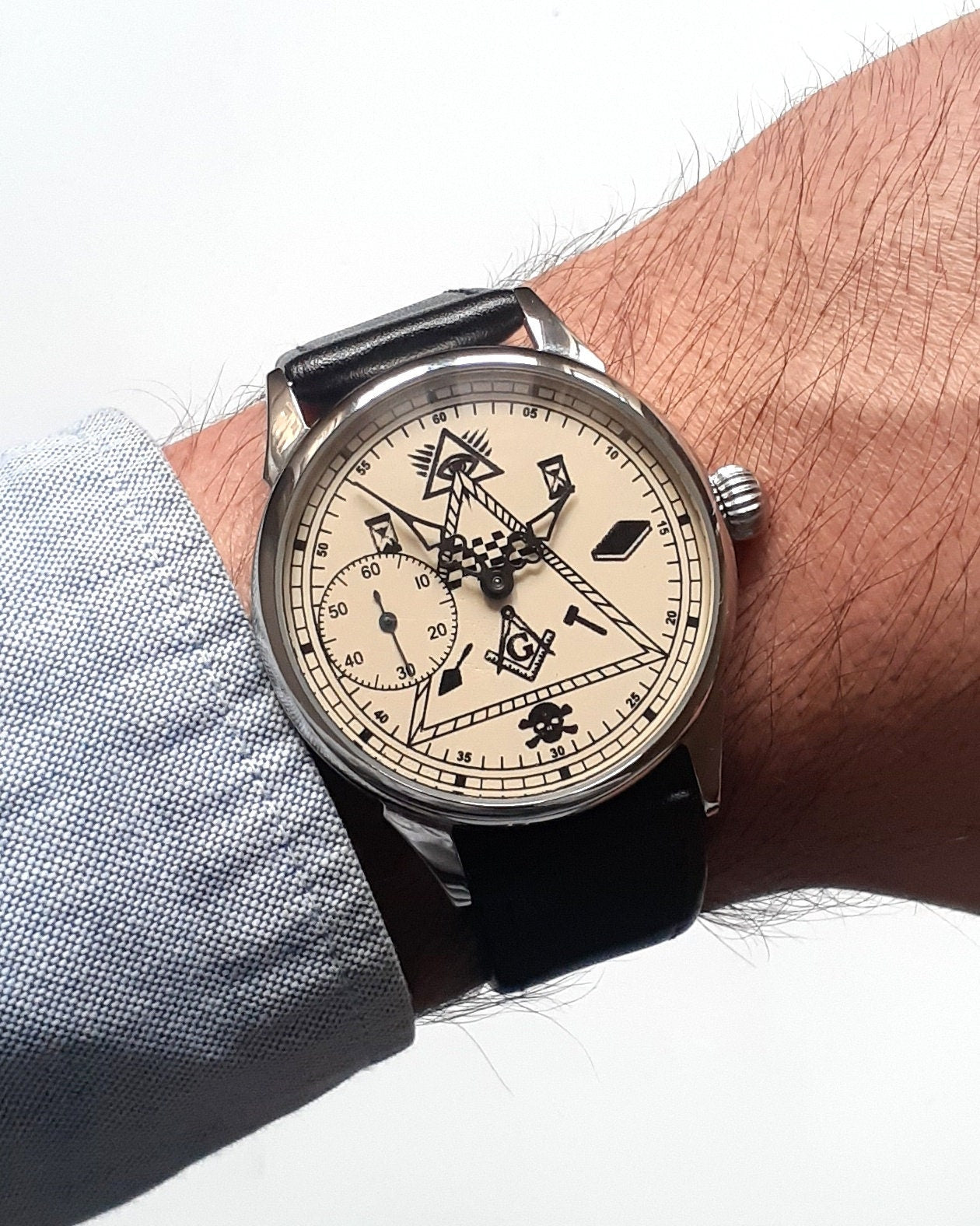 Masonic watch ,Soviet watch "Molnija", Vintage Watch ,Pocket watch, Ukraine watch