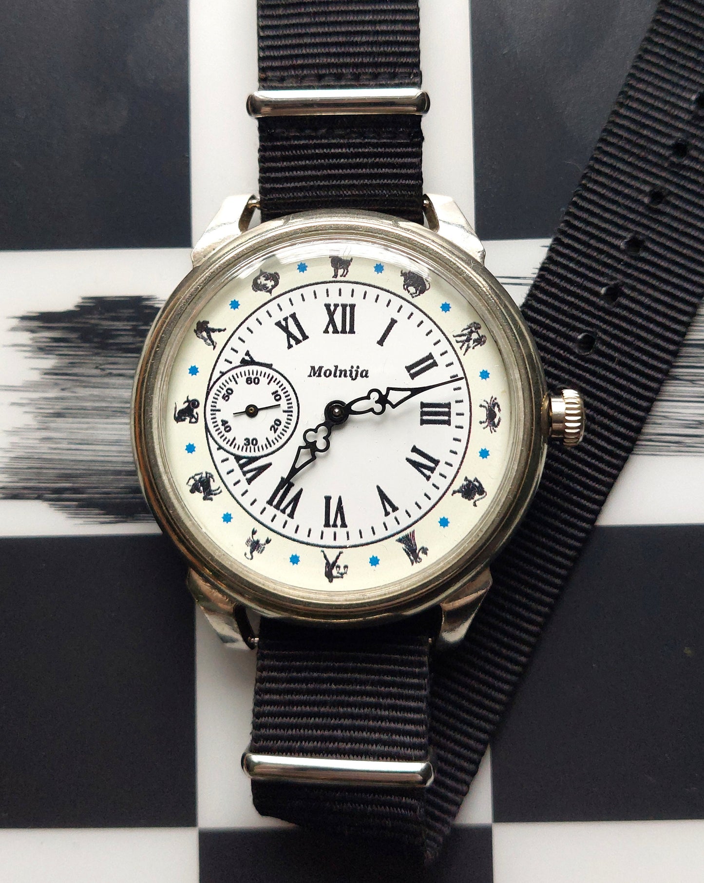 Soviet watch "Molnija"- Zodiac signs watch, Vintage Watch ,Pocket watch, Ukraine watch
