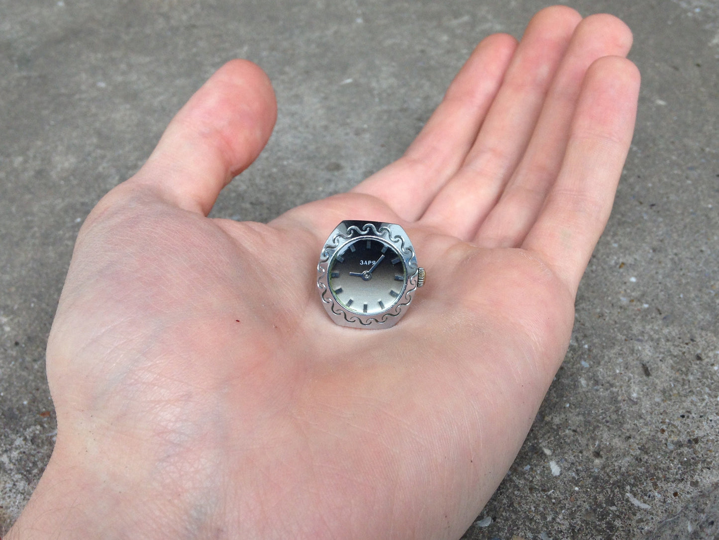 Silver Ring watch, Soviet watch ring, Vintage ring watch, finger ring watch, Ukraine watch , Mechanical watch