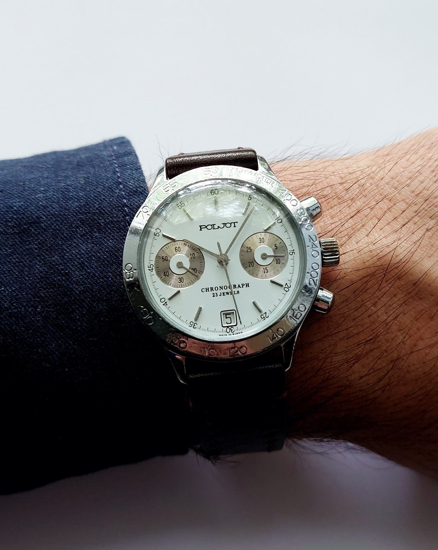 Chronograph "Poljot", Soviet watch Vintage Watch Gilded Watch Ukraine watch Mens watch Mechanical watch  watch, air force watch