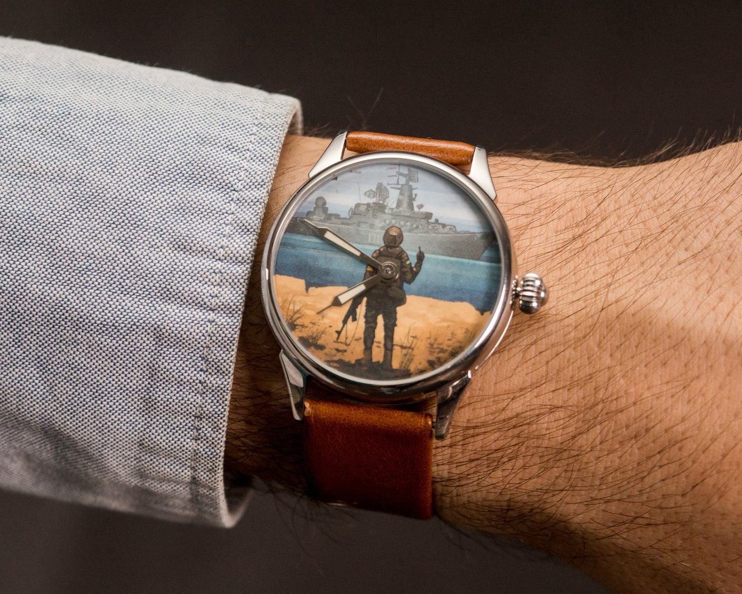 Soviet watch "Molnija"-"Ukraine war ship go f*** yourself", русский корабль иди нах**, military watch