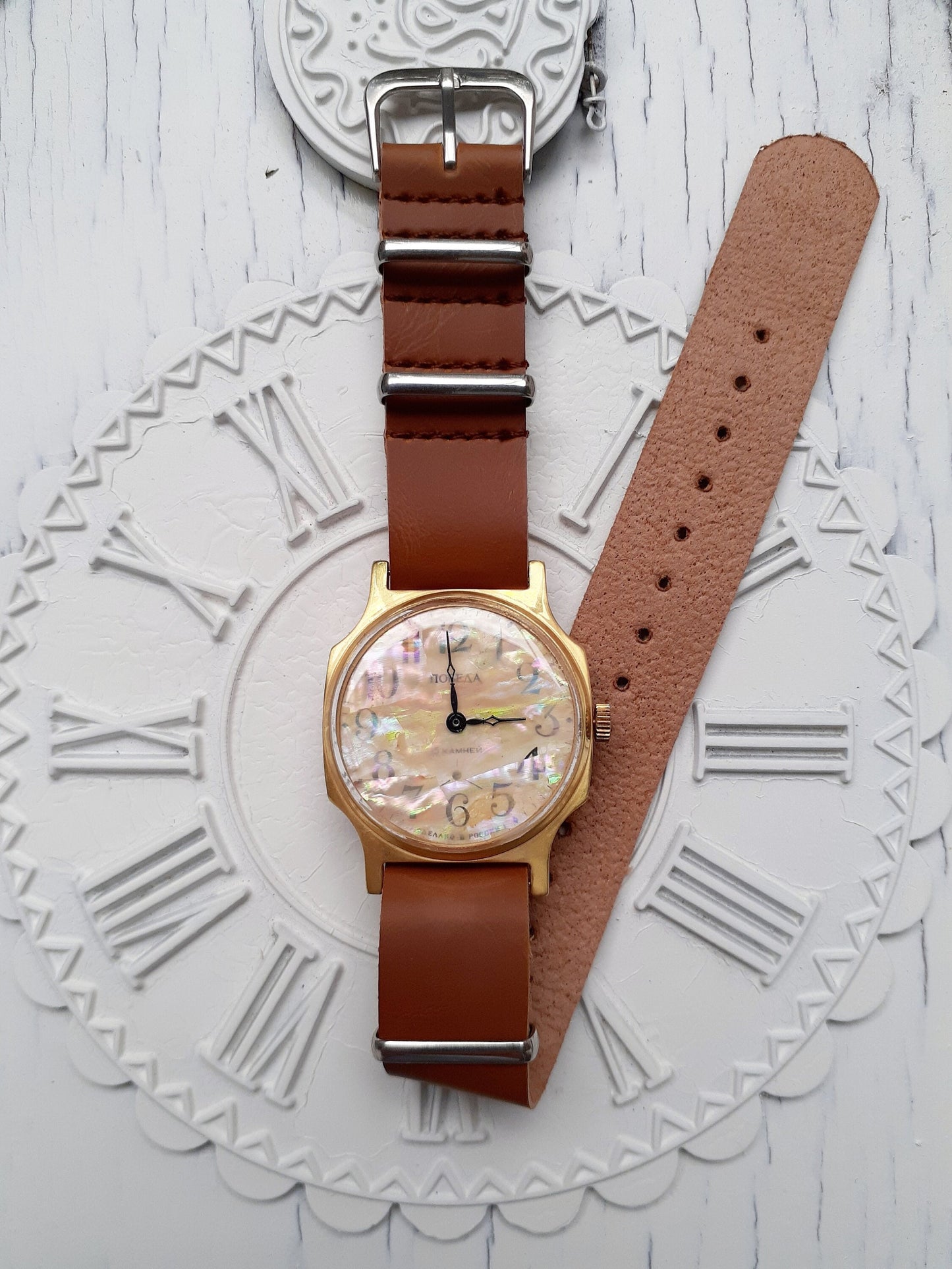 Soviet watch "Pobeda", Pearl Watch , Nacre watch , Ukraine watch, Vintage Watch ,Mens watch