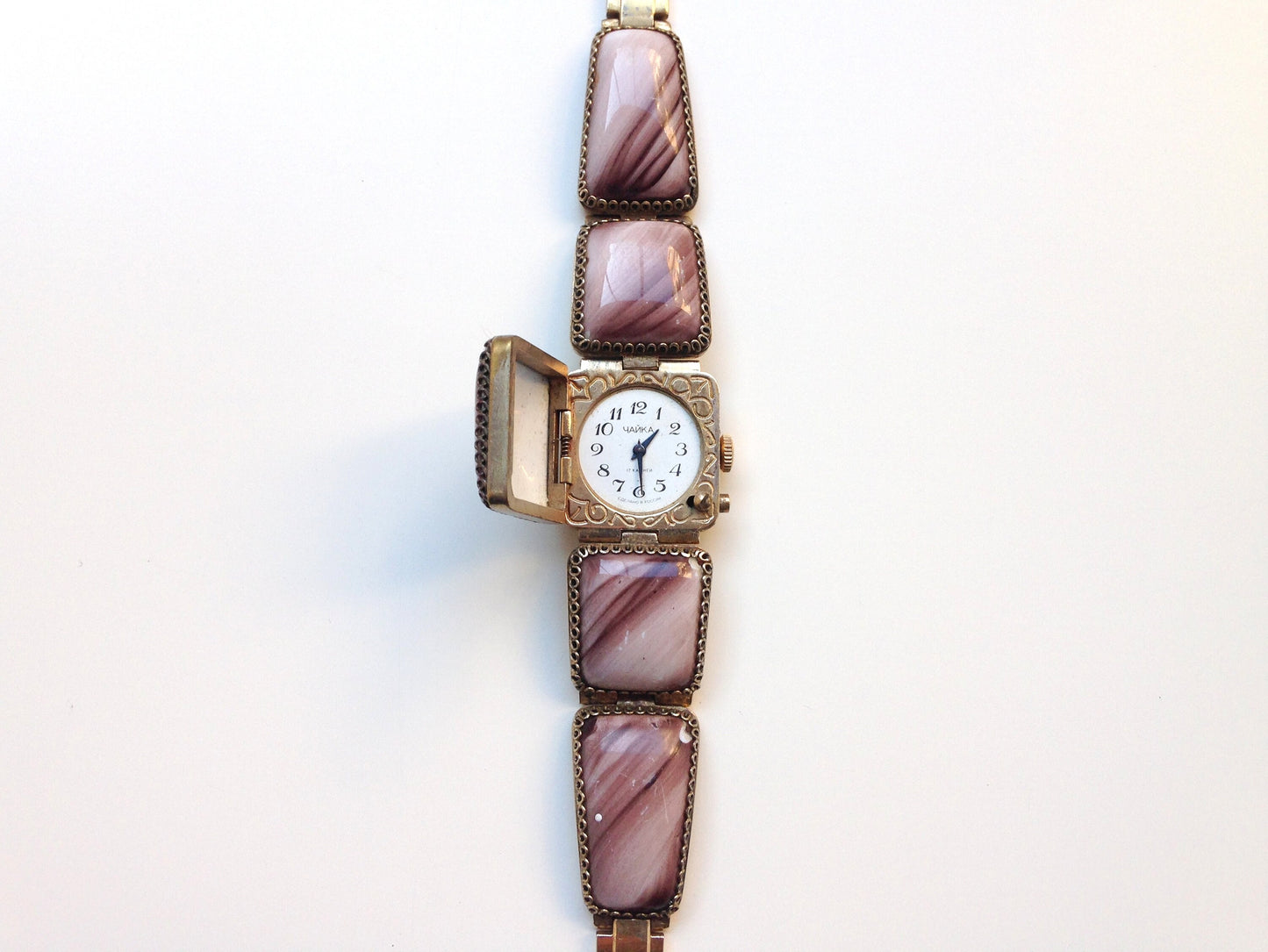 Soviet watch "Chaika" with enamel bracelet, Vintage Watch ,Ukraine watch ,Womens watch ,gold watch , Mechanical watch, Christmas Gift WATCH