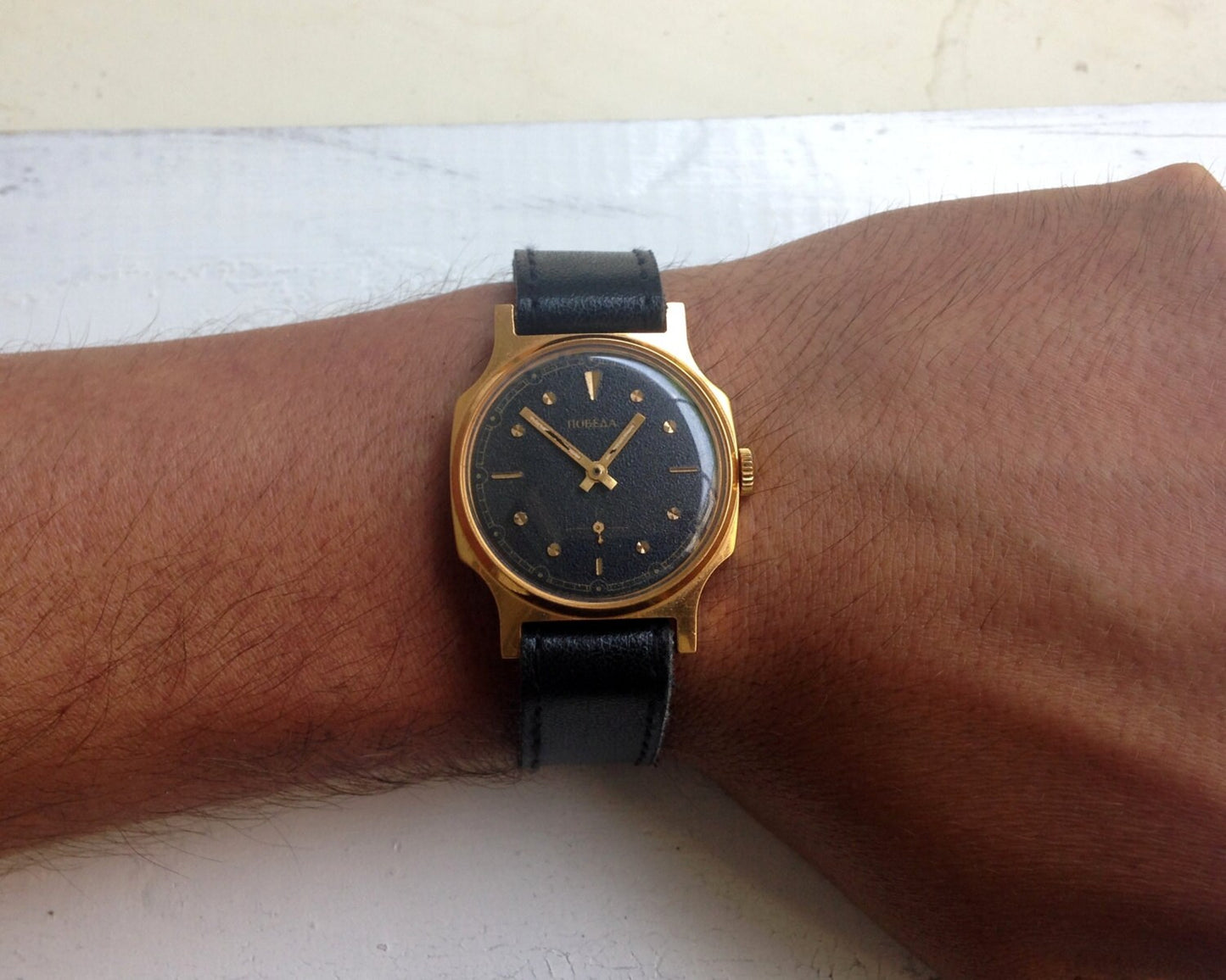 Soviet watch "Pobeda" ,Mens watch, black Watch ,gold watch, Vintage Watch ,Watch Men, boyfriends watch