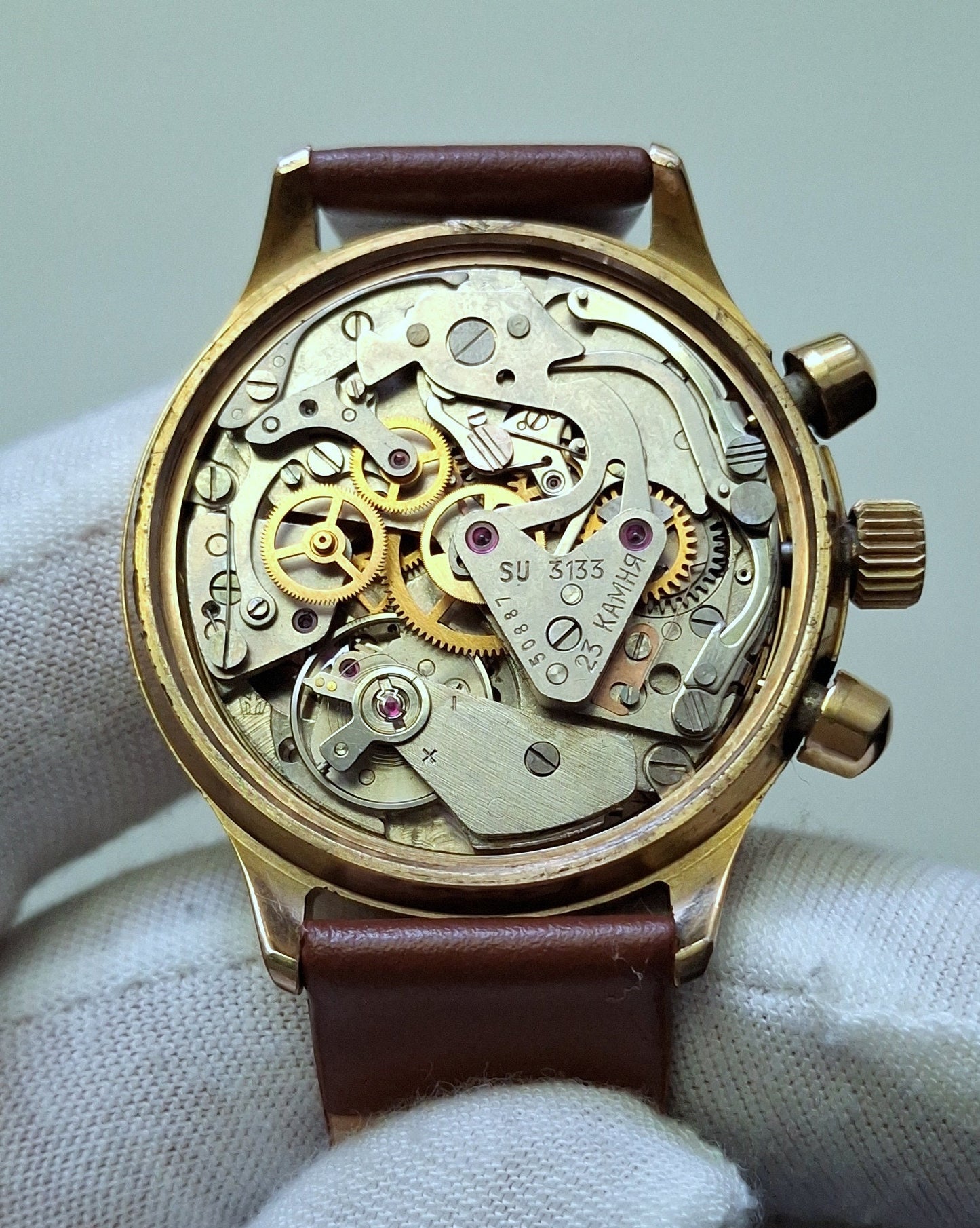 Chronograph "Poljot", Soviet watch Vintage Watch Gilded Watch Ukraine watch Mens watch Mechanical watch  watch, air force watch