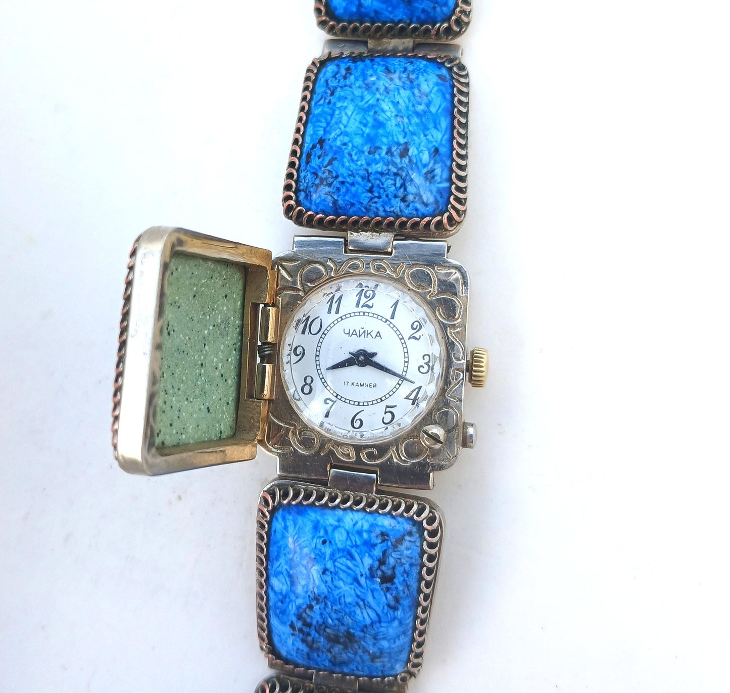 Soviet watch "Chaika" with malachite stones, Vintage Watch ,Ukraine watch ,Womens watch ,gold watch , Mechanical watch, Christmas Gift WATCH